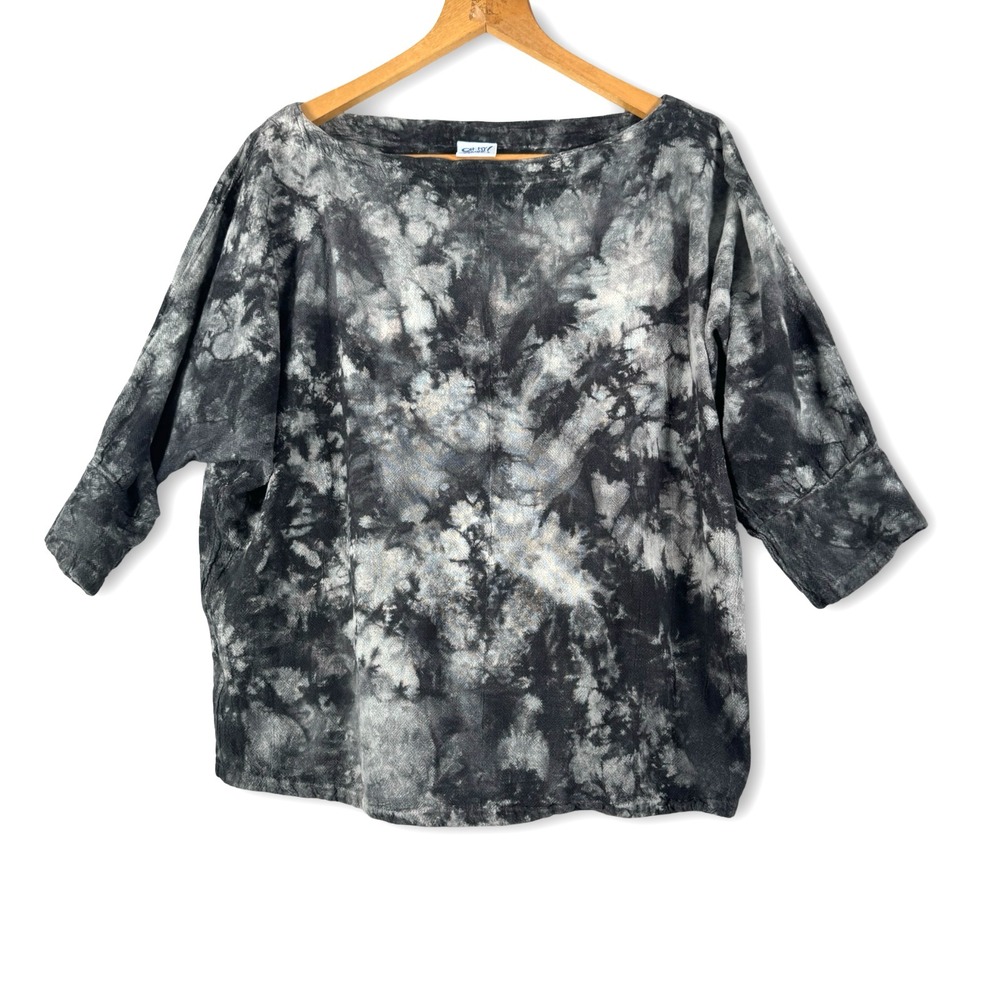 Oh My Gauze Womens Tie Dye Style Woven Knit Shirt Top Sz 0